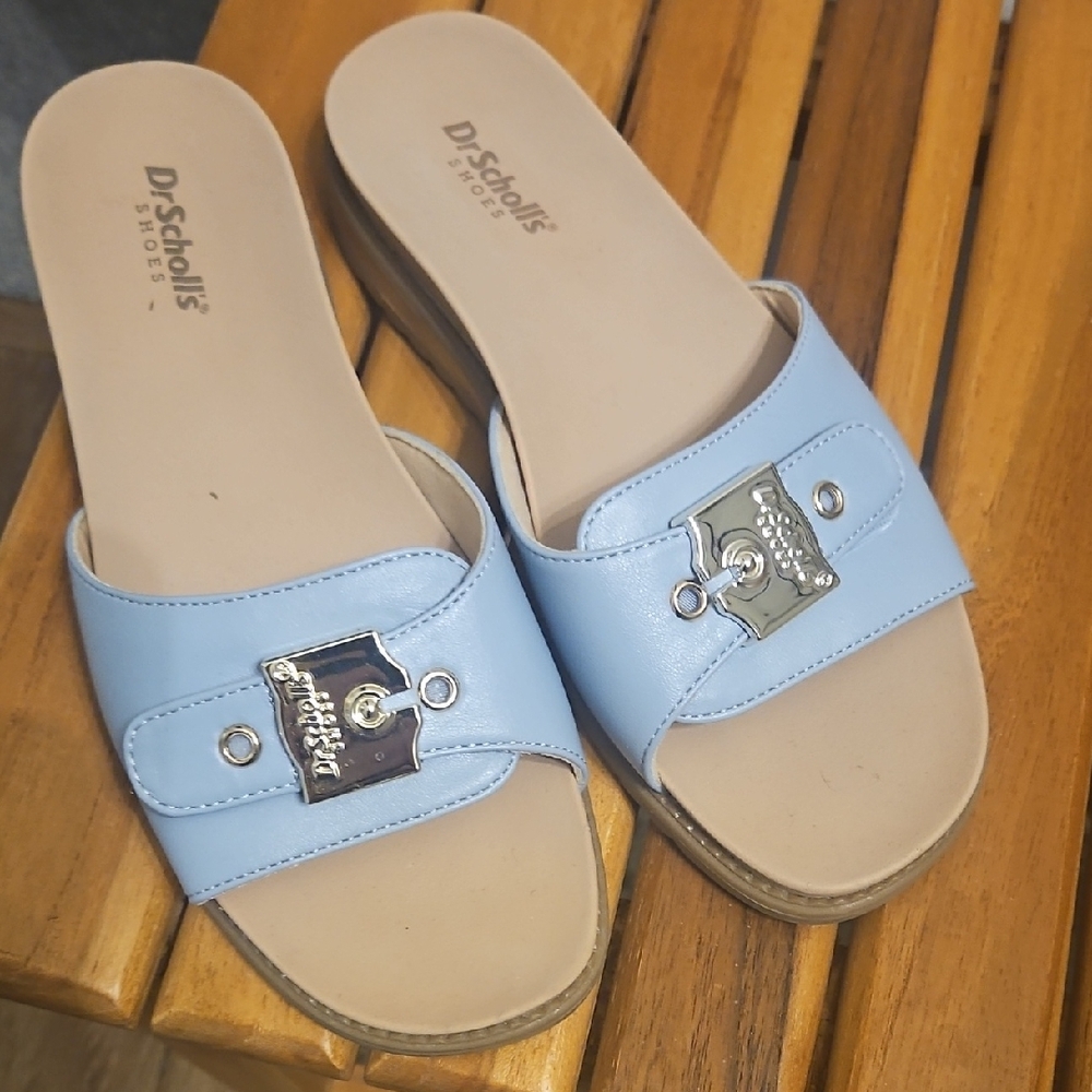 Dr. Scholl's Light Blue Slide Sandals